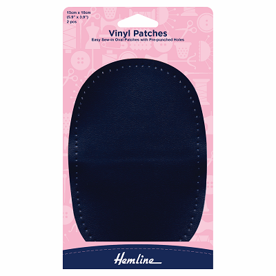 H699.L.NVY Navy Vinyl - Sew On Patches..